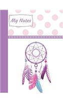 My Notes: Purple Dream Catcher School Writing Journal Composition Notebook