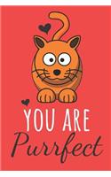 You Are Purrfect: Funny Cat Valentines Day Gift - Lined Notebook / Journal