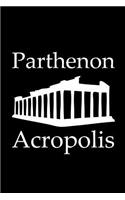 Parthenon in Acropolis - Lined Notebook with Black Cover: 101 Pages, Medium Ruled, 6 x 9 Journal, Soft Cover