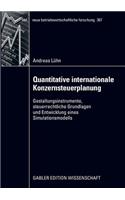 Quantitative Internationale Konzernsteuerplanung