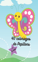 40 coloriages de papillons: Coloriages pour enfants en grand format (21,59x27,94 cm)