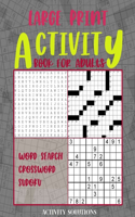 Large Print Activity book for Adults - Word search Crossword Sudoku