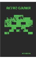 Retro Gamer Notebook: Gift For Gamers, 6 x 9 120 Pages White College Lined Note Paper Ideal For Students