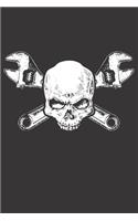 Notebook for car auto mechanic tuner and racer skull