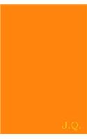 J.Q.: Gold on Dark Orange Fashion Color Monogram Personalized Notebook with Two Initials. Matte Soft Cover Professional Style With120 Blank Lined Pages