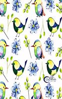 Notebook by dim ple: Watercolor little bird cover and Dot Graph Line Sketch pages, Extra large (8.5 x 11) inches, 110 pages, White paper, Sketch, Draw and Paint