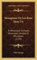 Menagiana Ou Les Bons Mots V4