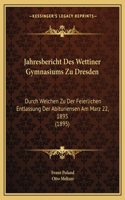 Jahresbericht Des Wettiner Gymnasiums Zu Dresden