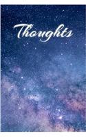 Thoughts: Journal, Blank Book Lavender Blue Starry Sky: Volume 8