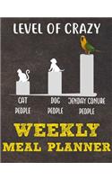 Weekly Meal Planner: 8.5x11 Inches Menu Food Planner - 52 Week Meal Prep Book - Weekly Food Planner & Grocery Shopping List Notebook For Jenday Conure Parrot Bird Owners