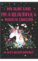 My Aunt says i'm a beautiful & magical Unicorn. & she's never wrong