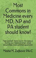Most Commons in Medicine every MD, NP and PA student should know!