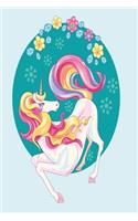 unicorn with flowers notebook: Royal Unicorn Notebook graph paper 120 pages 6x9 perfect as math book, sketchbook, workbook and diary with flowers