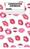 Composition Notebook: Draw and Write Journal, Kiss Pattern, School Workbook, Activity Book, Ruled Paper For Notes, Assignments, Creative Writing