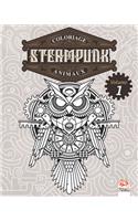 Coloriage Steampunk Animaux - Volume 1: Livre de Coloriage pour Adultes (Mandalas) - Steampunk - Anti-stress - Tome 1(1 Coloriage Steampunk Animaux Nuit)