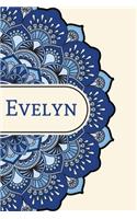 Mandala Notebook with Personalized Monogram Evelyn