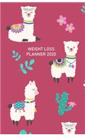 Weight Loss Planner 2020: Exercise & Meal trackers, count steps & Calorie sheets - WEEKLY DIARY for losing weight, getting fit and living healthy (adorable llamas design cove