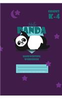Hello Panda Primary Handwriting k-4 Workbook, 51 Sheets, 6 x 9 Inch Purple Cover
