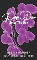 Carpe Diem: Seize the Day, Weekly Planner July 2018 - Dec. 2019