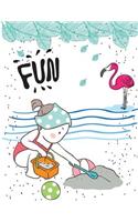 Fun: Summer Time on White Cover and Dot Graph Line Sketch Pages, Extra Large (8.5 X 11) Inches, 110 Pages, White Paper, Sketch, Notebook Journal