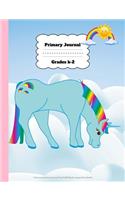 Primary Journal Grades k-2: Unicorn primary journal top half blank composition book