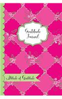 Gratitude Journal- Attitude of Gratitude: Rosevine Diamond Gratitude Journal Diary. 6x9 Gratefulness notebook to record your gratitude. 50 sheets (100 pages).