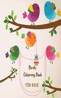 Birds Coloring Book: A Fun Coloring Book For kids Featuring Adorable Birds with Beautiful Floral Patterns For Relieving Stress & Relaxation