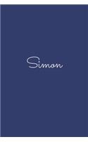 Simon: notebook with the name on the cover, elegant, discreet, official notebook for notes, dot grid notebook,