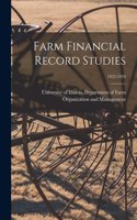 Farm Financial Record Studies; 1922-1924