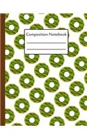 Composition Notebook: Green Ring Donuts: 120 Page Large College Ruled Paperback Notebook - 8.5"x11"(21.6 x 27.9 cm)