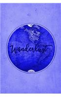 Travel Journal - Antique World Wanderlust (Blue): 100 page 6" x 9" Ruled Notebook: Inspirational Journal, Blank Notebook, Blank Journal, Lined Notebook, Blank Diary