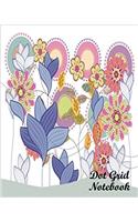 Colorful Flowers Background Dot Grid Notebook