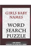 Girls Baby Names WORD SEARCH PUZZLE +300 WORDS Medium To Extremely Hard