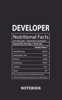 Nutritional Facts Developer Awesome Notebook
