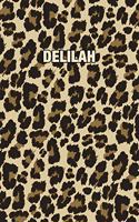 Delilah: Personalized Notebook - Leopard Print (Animal Pattern). Blank College Ruled (Lined) Journal for Notes, Journaling, Diary Writing. Wildlife Theme Des