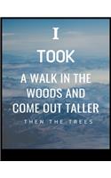 I Took a Walk in the Woods and Come Out Taller Then the Tress: Great For Writing Thoughts, Lists, Plans, Use As A Planner, And Journaling, Camping And Hiking, 101 pages 8.5 by 11 Convenient Size