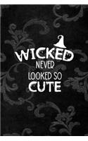 Wicked Never Looked So Cute: All Purpose 6x9 Blank Lined Notebook Journal Way Better Than A Card Trendy Unique Gift Black Texture Inktober