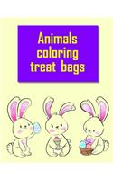 Animals coloring treat bags