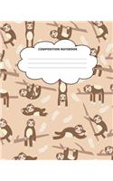 Sloth Composition Notebook: Blank Lined Cute Notebooks for Girls Teens Kids School Writing Notes Journal (7.5 x 9.25 in)