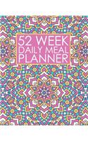 52 Week Daily Meal Planner: Pretty Crystal Pink Mandala - Plan Shop and Prepare Large - Small Family Menu - Recipe Grocery Market Shopping Lists Budget Tracker - Vegan Vegetari