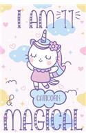 I am 11 & Magical Caticorn Journal: 11th Birthday Gift Caticorn Journal Notebook For Girls With Blank Lined Paper for 11 Years Old Cats and Unicorns Lovers