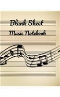 Blank Sheet Music Notebook: Music Manuscript Paper / Blank Music Sheets / Staff Paper / Notebook for Musicians (8" x 10" - 100 Pages) - 12 Stave