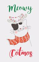 Meowy Catmas: Composition Notebook Christmas with Cats Notebook For Cat Lovers And Owners / Funny Cat Christmas Journal/Notebook Blank Lined Ruled 6x9 100 Pages