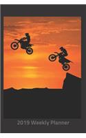 Plan on It 2019 Weekly Calendar Planner - Air Born Dirt Bikes: Extreme Sports Black 14 Month Pocket Appointment Notebook