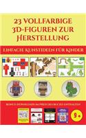 Einfache Kunstideen für Kinder (23 vollfarbige 3D-Figuren zur Herstellung mit Papier)