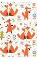 Journal Notebook Cute Foxes Pattern 4