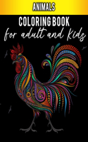 Animals coloring book for adults and kids