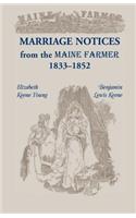 Marriage Notices from the Maine Farmer 1833-1852