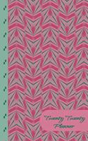 Twenty Twenty Planner: Pretty pink and green ribbons pattern print matte cover of 8.5 x 11 inches. January to December planner includes weekly and monthly calendar layouts