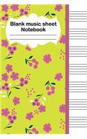 Blank music sheet notebook: 100 pages Music Manuscript Composing Paper for Musicians, Students, and Songwriting fans who like to write their notes